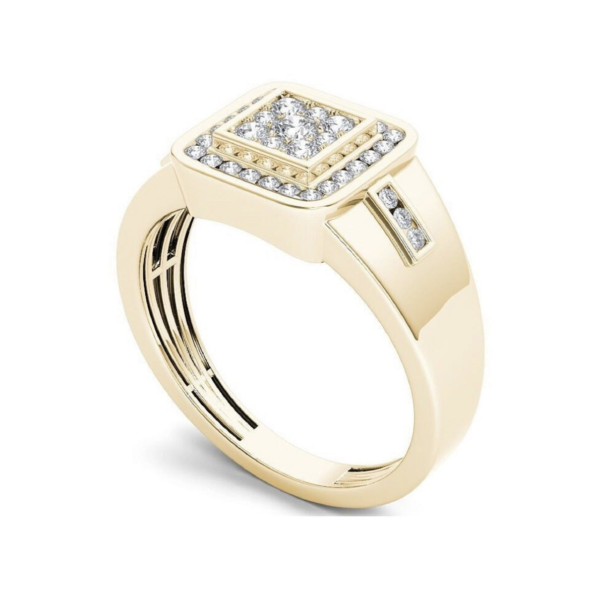 9ct gold coated men’s square cut ring