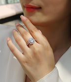 Camellia - A Fashionable Jewelry Ring Set With Moissanite S925 Sterling Silver And Gold-plated Diamond