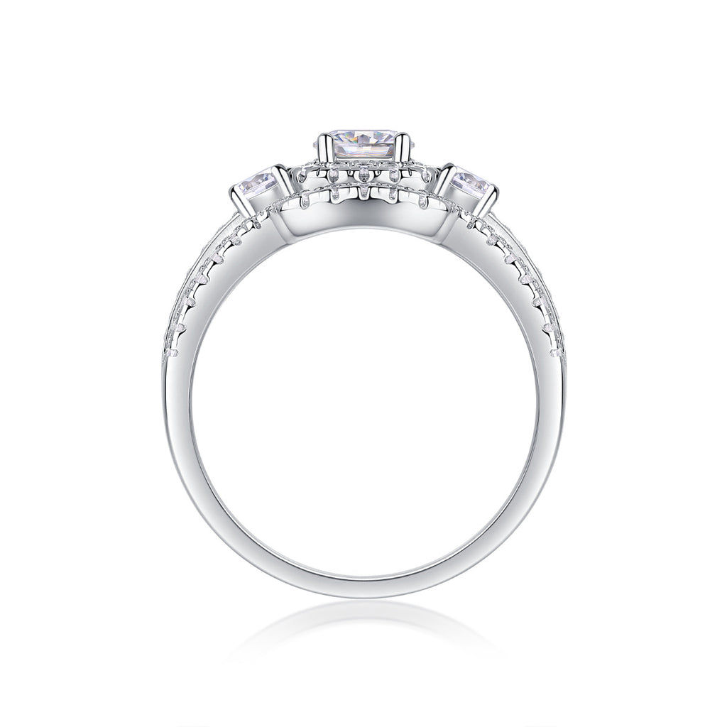 Afternoon In The Gobi - Half-carat Moissan Diamond S925 Sterling Silver And Platinum-plated Diamond