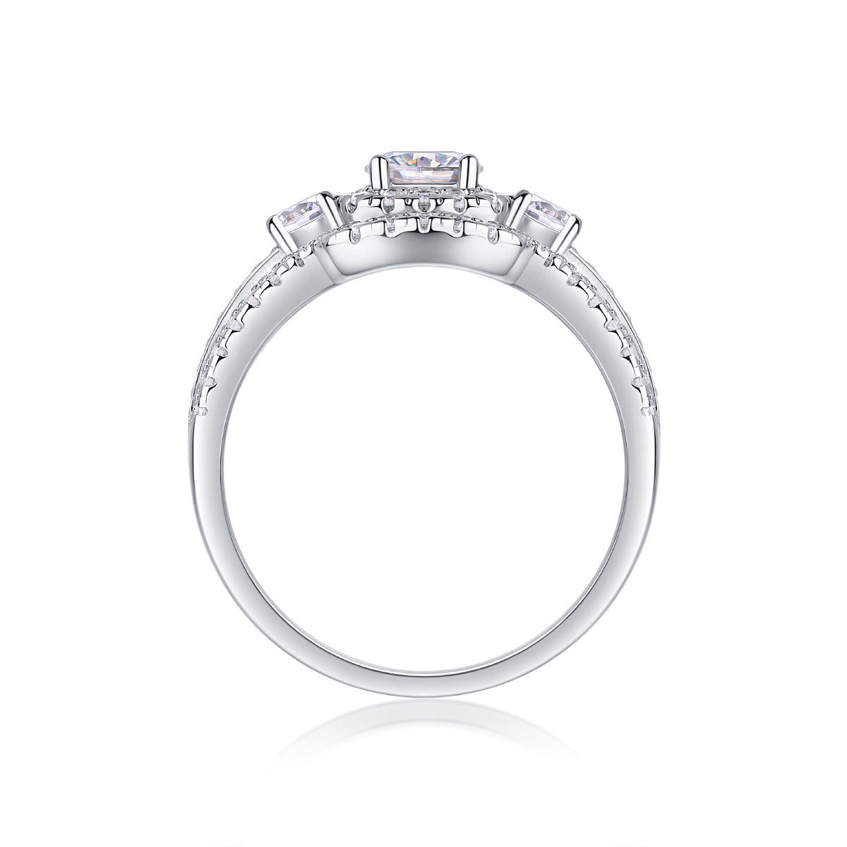 Afternoon In The Gobi - Half-carat Moissan Diamond S925 Sterling Silver And Platinum-plated Diamond