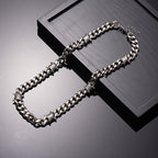 9ct filled/silver Cuban Link Chain Men Punk Knotted Bracelet/chain
