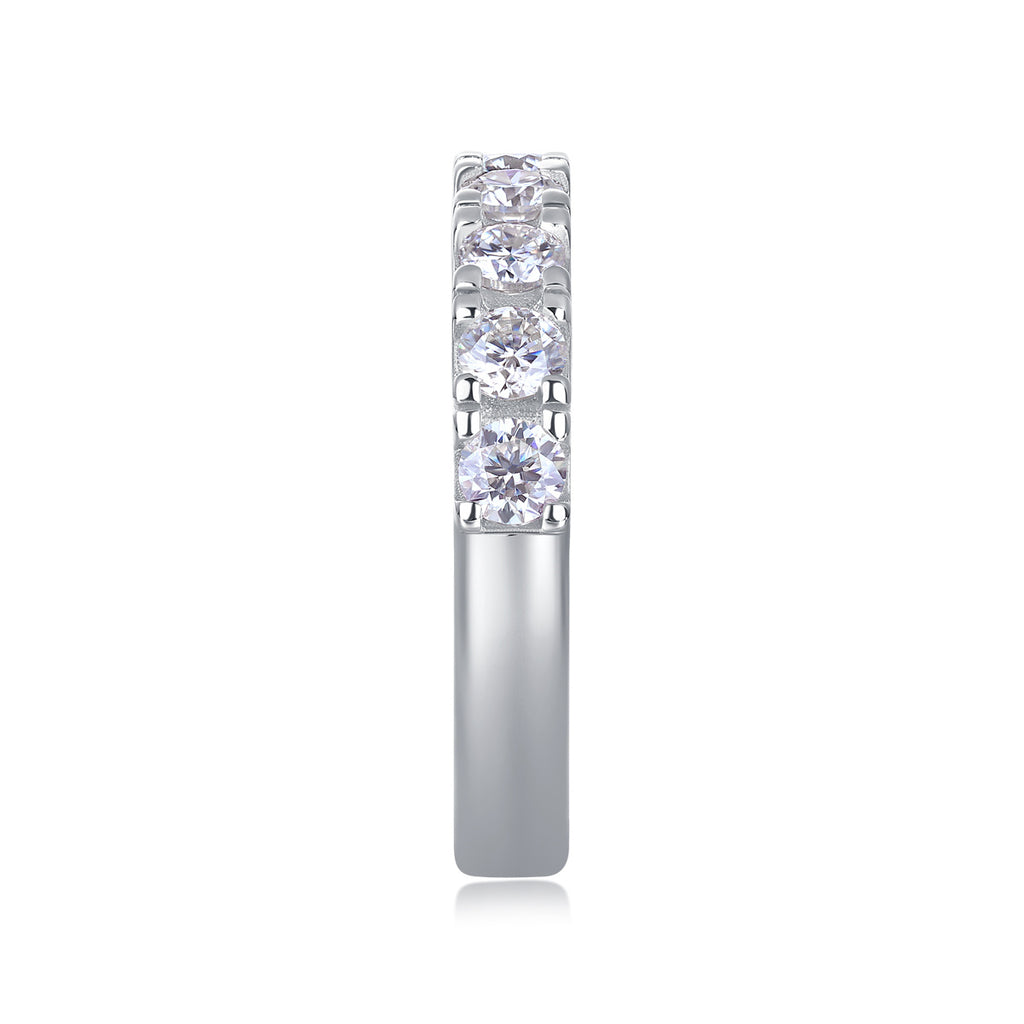 LUCKY 7- With half Moissan Diamond, S925 Sterling Silver And Platinum-plated Diamond