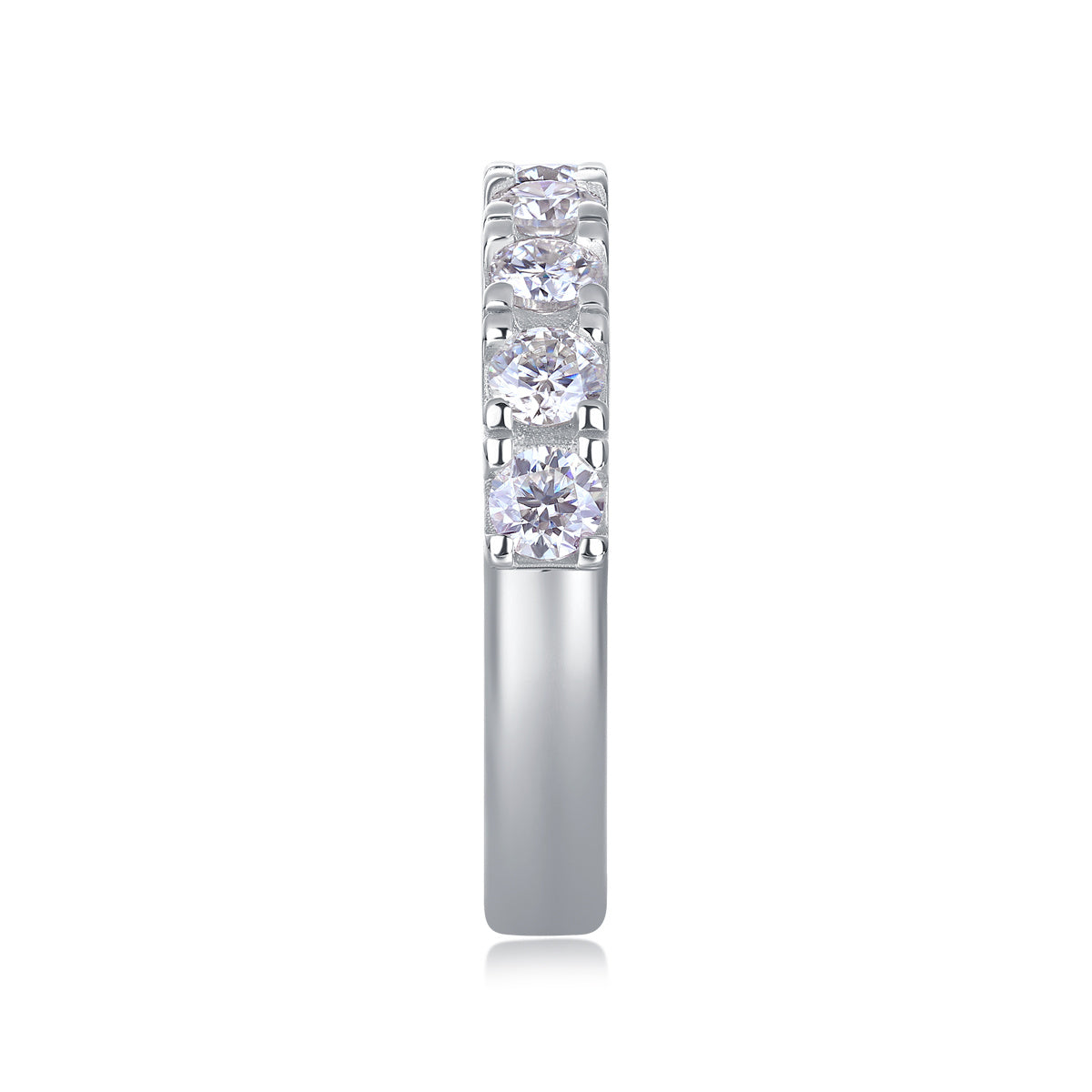 LUCKY 7- With half Moissan Diamond, S925 Sterling Silver And Platinum-plated Diamond