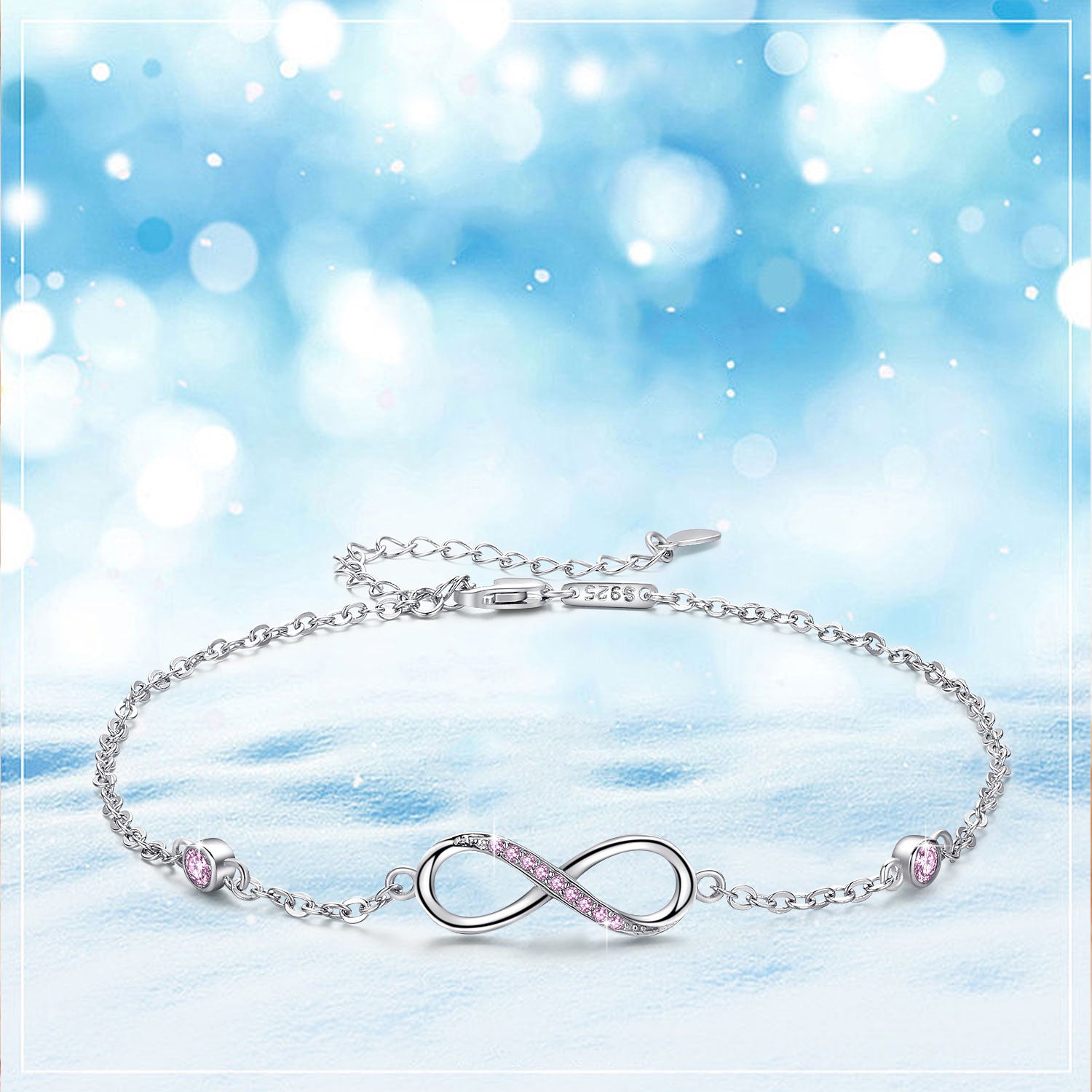 Infinite love Anklet Charm Adjustable Chain Anklets For Women-925 silver